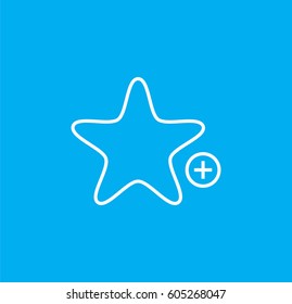 favorites plus icon. add to favorites. Linear style. Isolated vector.