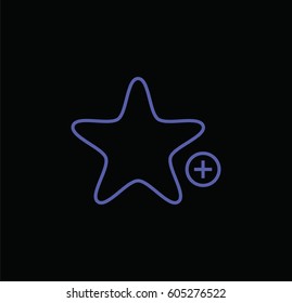 favorites plus icon. add to favorites. Linear style. Isolated vector.