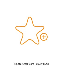 favorites plus icon. add to favorites. Linear style. Isolated vector.
