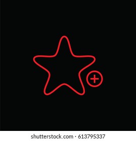 favorites plus icon. add to favorites. Linear style. Isolated vector.