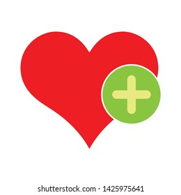 favorites plus icon. flat illustration of favorites plus vector icon for web