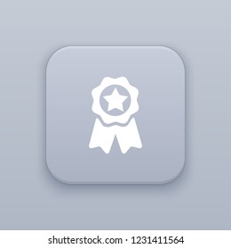Favorites, Quality, gray vector button with white icon on gray background
