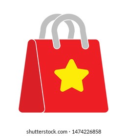 favorites shopping bag icon. flat illustration of favorites shopping bag vector icon. favorites shopping bag sign symbol