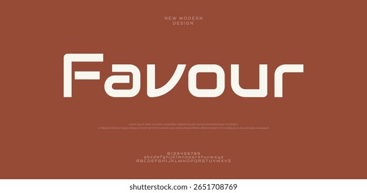 Favour Abstract modern sans serif alphabet font