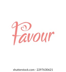 FAVOUR text written on white background.