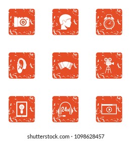 Favourable icons set. Grunge set of 9 favourable vector icons for web isolated on white background