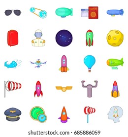 Favourable wind icons set. Cartoon set of 25 favourable wind icons for web isolated on white background