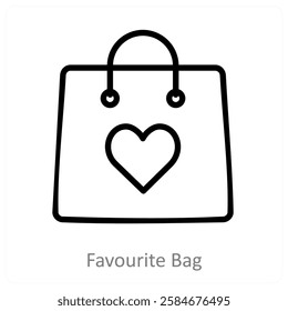 Favourite Bag and bag icon concept