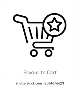 Favourite Cart and shopping icon concept