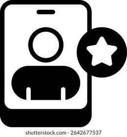 Design de Ícone Semi Sólido de Contato Favorito