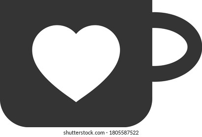 Favourite Cup flat vector pictograph. An isolated icon on a white background.