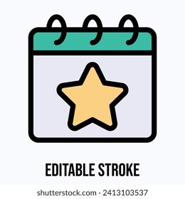 Favourite Day Calendar Vector Icon.