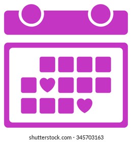 Favourite Days vector icon. Style is flat symbol, violet color, rounded angles, white background.