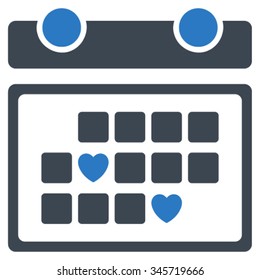 Favourite Days vector icon. Style is bicolor flat symbol, smooth blue colors, rounded angles, white background.
