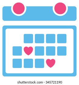 Favourite Days vector icon. Style is bicolor flat symbol, pink and blue colors, rounded angles, white background.