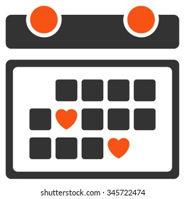 Favourite Days vector icon. Style is bicolor flat symbol, orange and gray colors, rounded angles, white background.