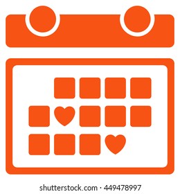 Favourite Days vector icon. Style is flat symbol, orange color, rounded angles, white background.