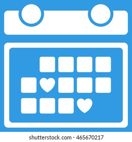 Favourite Days vector icon. Style is flat symbol, white color, rounded angles, blue background.