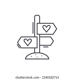 Favourite directions line icon concept. Favourite directions vector linear illustration, symbol, sign