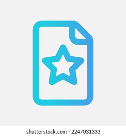 Icono de archivo favorito en estilo de degradado, uso para presentación de aplicación móvil del sitio web