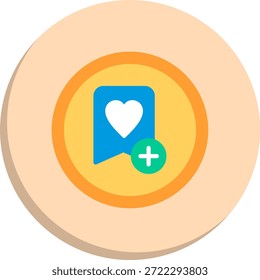 Icono de estilo de círculo plano favorito