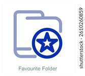 Favourite Folder and document icon concept