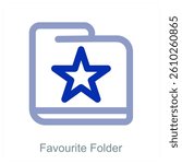 Favourite Folder and document icon concept