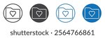 Favourite folder icon flat editable icon mark set.