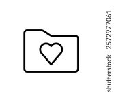 Favourite folder icon flat editable icon mark
