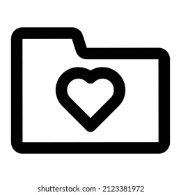 Icono del vector de carpetas favoritas que es adecuado para el trabajo comercial y que puede modificarlo o editarlo fácilmente

