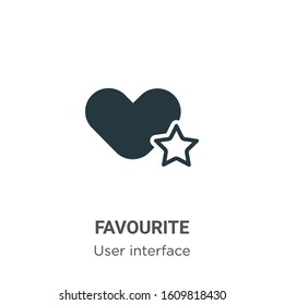 Favourite glyph icon vector on white background. Flat vector favourite icon symbol sign from modern web navigation collection for mobile concept and web apps design.