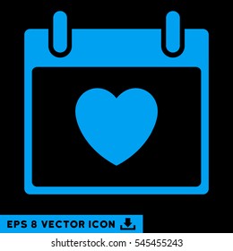 Favourite Heart Calendar Day icon. Vector EPS illustration style is flat iconic symbol, blue color.