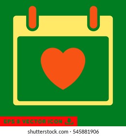 Favourite Heart Calendar Day icon. Vector EPS illustration style is flat iconic bicolor symbol, orange and yellow colors.