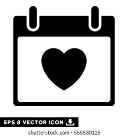 Favourite Heart Calendar Day icon. Vector EPS illustration style is flat iconic symbol, black color.