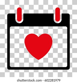 Favourite Heart Calendar Day icon. Vector illustration style is flat iconic bicolor symbol, intensive red and black colors, transparent background. Designed for web and software interfaces.