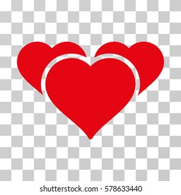 Favourite Hearts icon. Vector illustration style is flat iconic symbol, red color, transparent background. Designed for web and software interfaces.