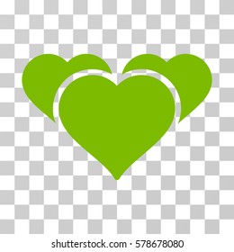 Favourite Hearts icon. Vector illustration style is flat iconic symbol, eco green color, transparent background. Designed for web and software interfaces.