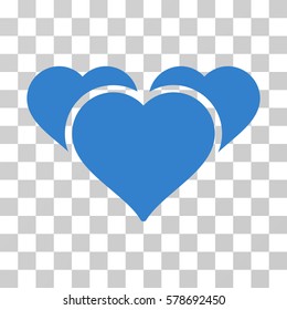 Favourite Hearts icon. Vector illustration style is flat iconic symbol, cobalt color, transparent background. Designed for web and software interfaces.