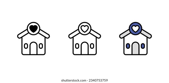 Diseño de icono de Hogar favorito con ilustración de fondo blanco