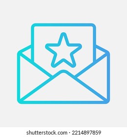 Favourite icon in gradient style about email, use for website mobile app presentation