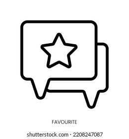 favourite icon. Line Art Style Design Isolated On White Background