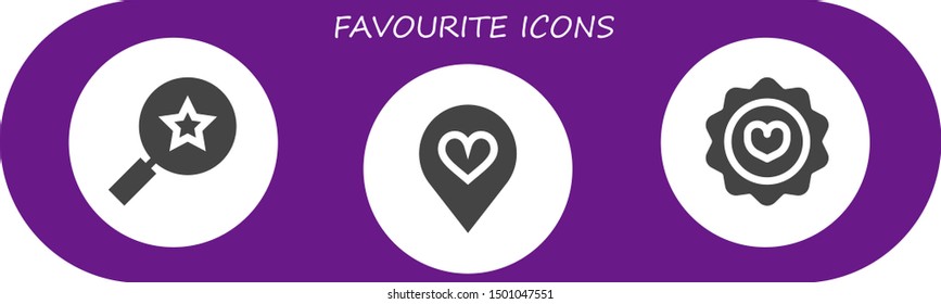 favourite icon set. 3 filled favourite icons.  Simple modern icons about  - Favorites, Favorite