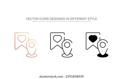 Favourite Location icon design with white background stock illustration