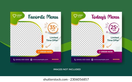 Favourite Menu Banner Template, Social Media Post Template, Food Menu Restaurant Banner Template