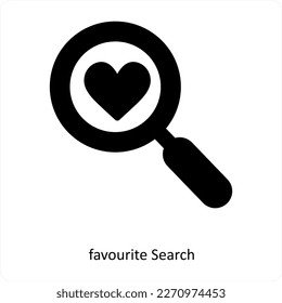 Favourite search and search icon concept