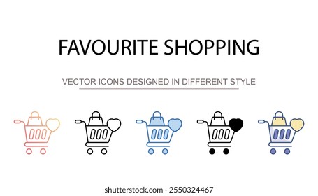 Favourite Shopping icon design with white background stock illustration