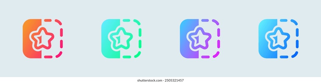 Favourite solid icon in gradient colors. Star signs vector illustration.