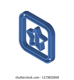 Favourite star isometric left top view 3D icon