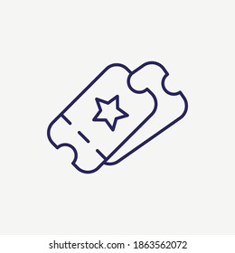 Icono del vector de contorno de las entradas favoritas