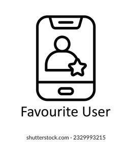 Favorite User Vector Umriss Icon Design Illustration. Online-Streaming-Symbol auf weißem Hintergrund EPS10-Datei